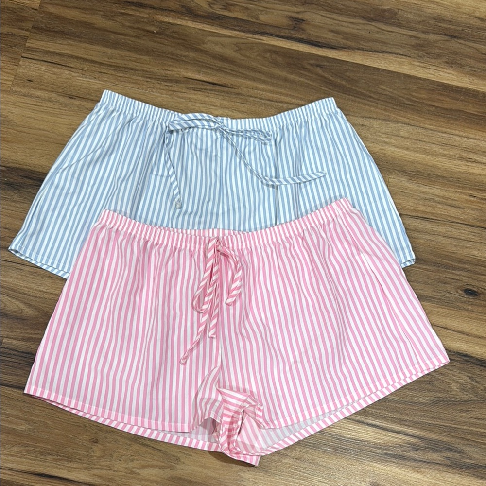 SHEIN 2 pairs of  Striped Lounge PJ Shorts